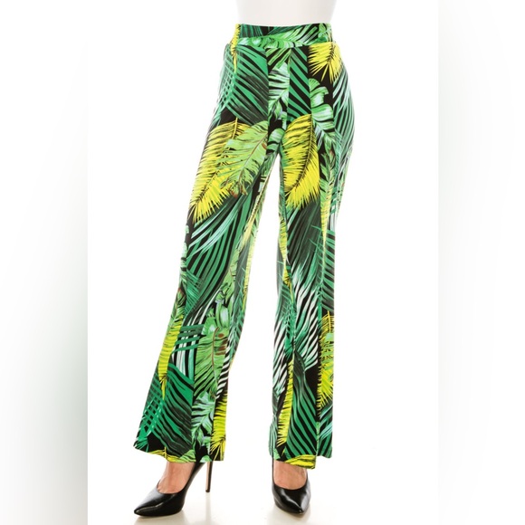Nygard Pants - Nygard Printed Elastic Waist Palazzo Pants
Green Yellow Colorway Preowned S XL